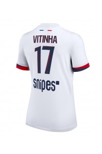 Paris Saint-Germain Vitinha #17 Jalkapallovaatteet Naisten Vieraspaita 2025-26 Lyhythihainen